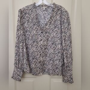 Elaine & Rose Elegant Black and White Patterned Women's Top XL